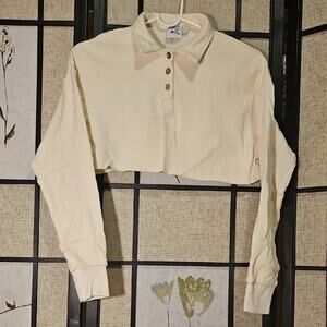 Princess Polly Cream Button-Up Crop Top